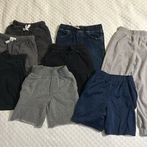 8 piece 4T shorts and fleece pant bundle